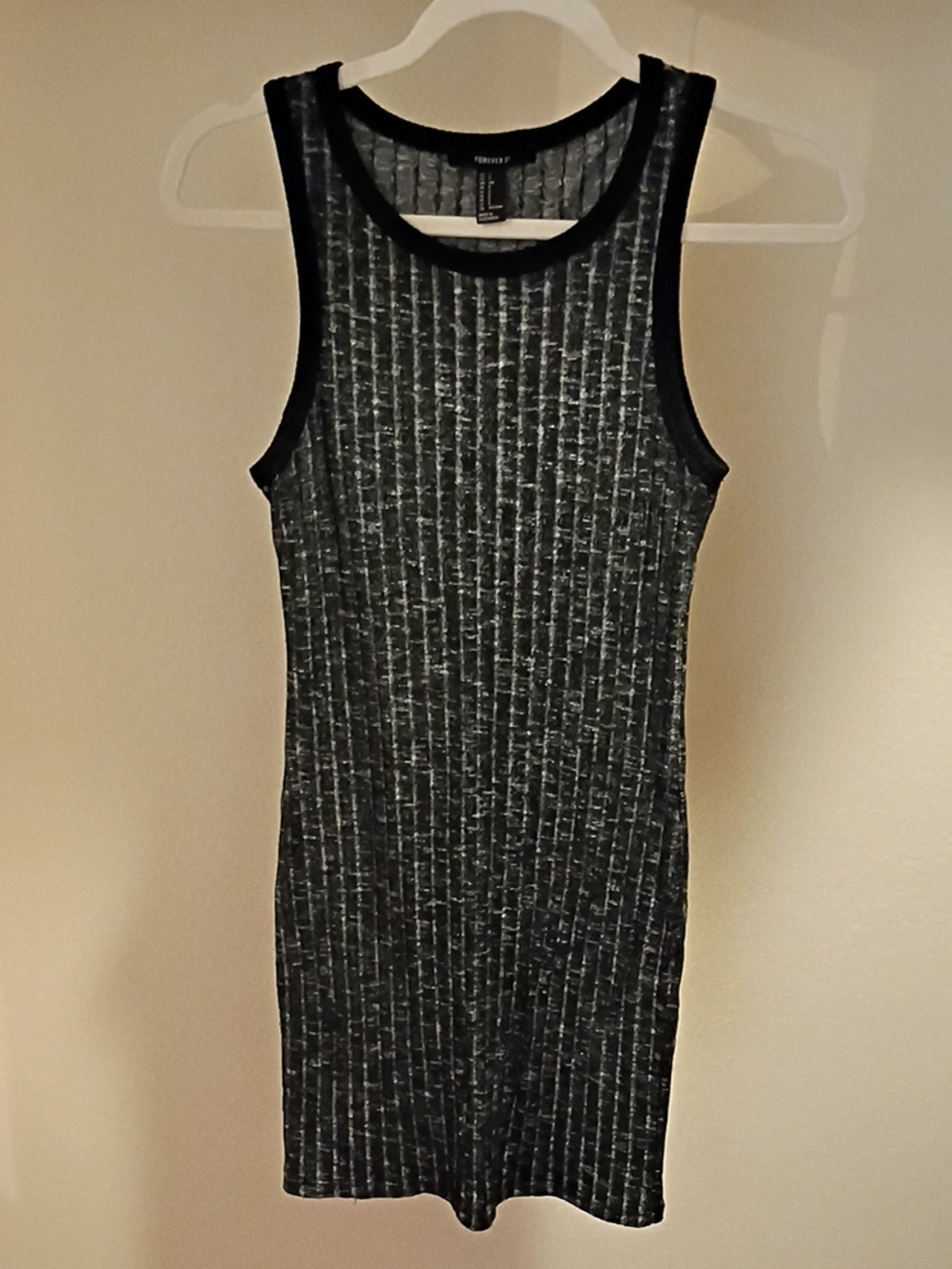 Forever 21 Black Ribbed Tank Bodycon Mini Dress